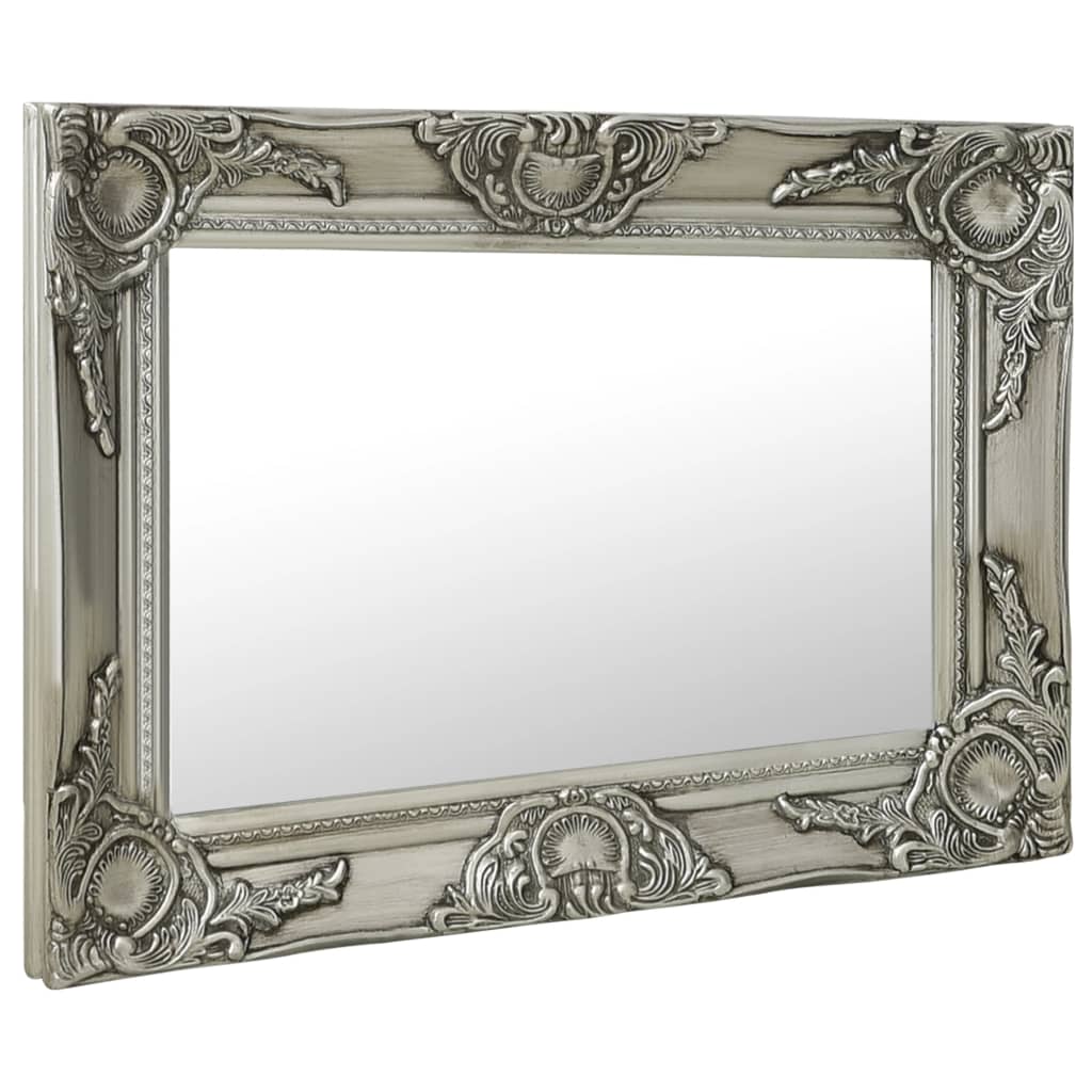 8720286009482_g_en_hd_1 vidaXL Wall Mirror Baroque Style 60x40 cm Silver - Image 2