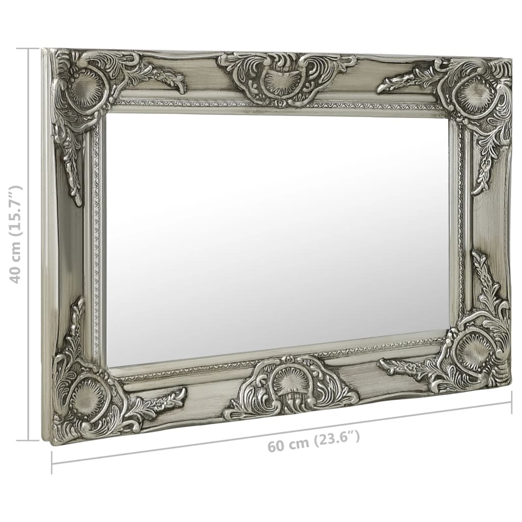 8720286009482_g_en_hd_5 vidaXL Wall Mirror Baroque Style 60x40 cm Silver - Image 6