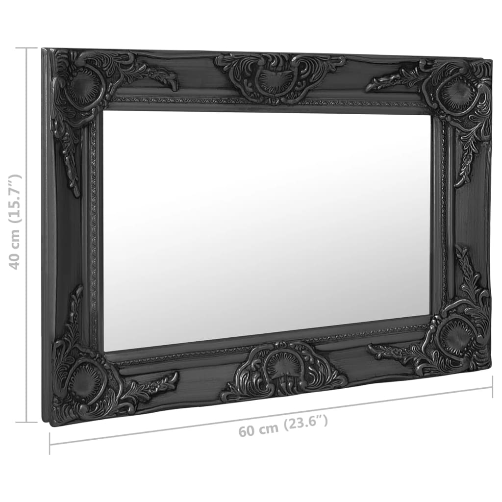 8720286009499_g_en_hd_5 vidaXL Wall Mirror Baroque Style 60x40 cm Black - Image 6