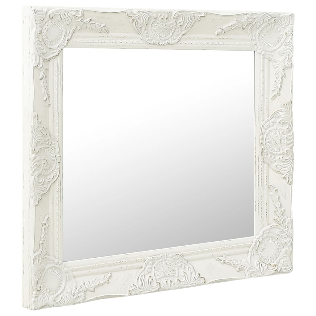 8720286009505_g_en_hd_1 vidaXL Wall Mirror Baroque Style 60x60 cm White - Image 2
