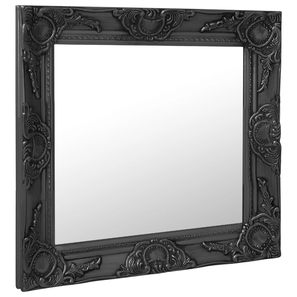8720286009536_g_en_hd_1 vidaXL Wall Mirror Baroque Style 60x60 cm Black - Image 2