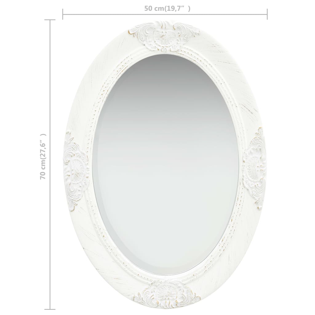 8720286009703_g_en_hd_5 vidaXL Wall Mirror Baroque Style 50x70 cm White - Image 6