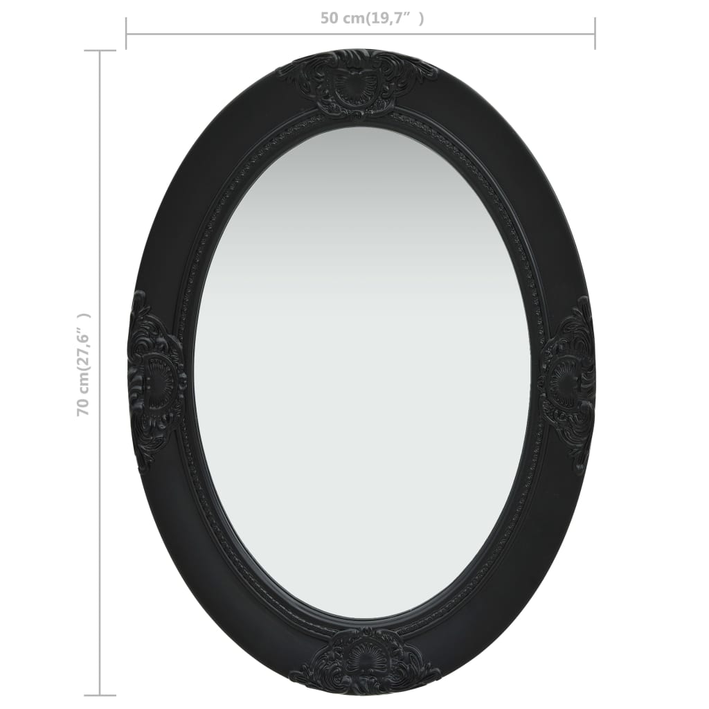 8720286009734_g_en_hd_5 vidaXL Wall Mirror Baroque Style 50x70 cm Black - Image 6