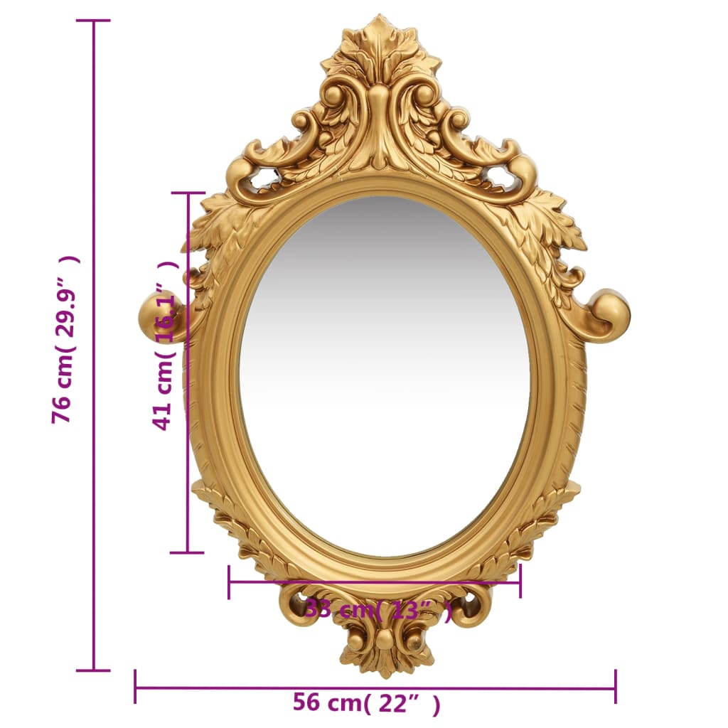 8720286009758_g_en_hd_4 vidaXL Wall Mirror Castle Style 56x76 cm Gold - Image 5