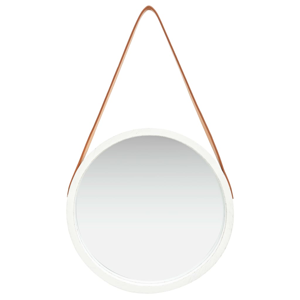 8720286009789_g_en_hd_1 vidaXL Wall Mirror with Strap 40 cm White - Image 2