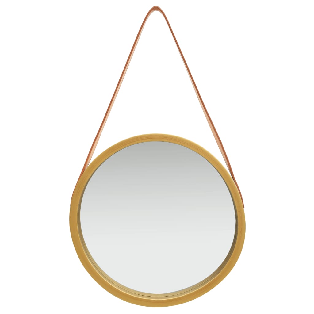 8720286009796_g_en_hd_1 vidaXL Wall Mirror with Strap 40 cm Gold - Image 2