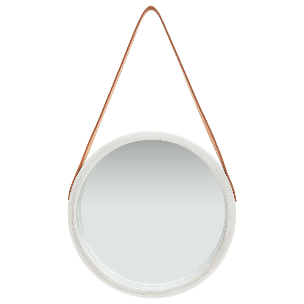 8720286009802_g_en_hd_1 vidaXL Wall Mirror with Strap 40 cm Silver - Image 2