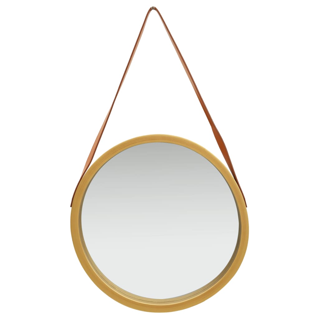 8720286009833_g_en_hd_1 vidaXL Wall Mirror with Strap 50 cm Gold - Image 2