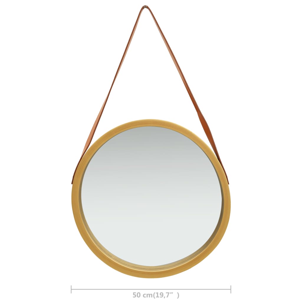 8720286009833_g_en_hd_5 vidaXL Wall Mirror with Strap 50 cm Gold - Image 6