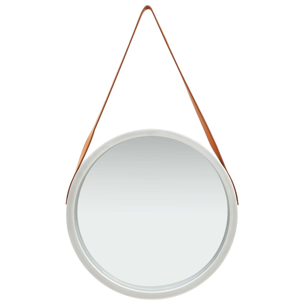 8720286009840_g_en_hd_1 vidaXL Wall Mirror with Strap 50 cm Silver - Image 2