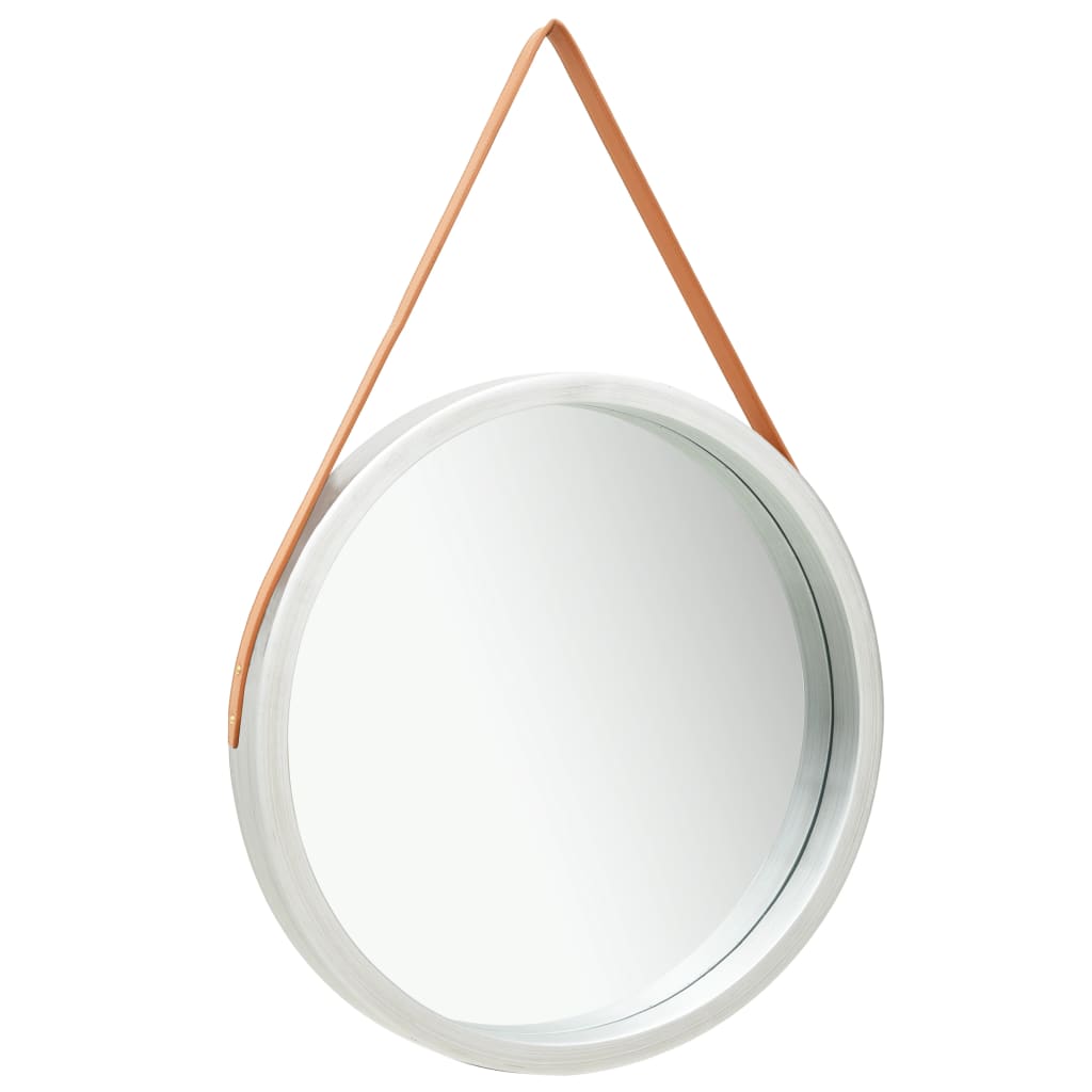 8720286009888_g_en_hd_1 vidaXL Wall Mirror with Strap 60 cm Silver - Image 2