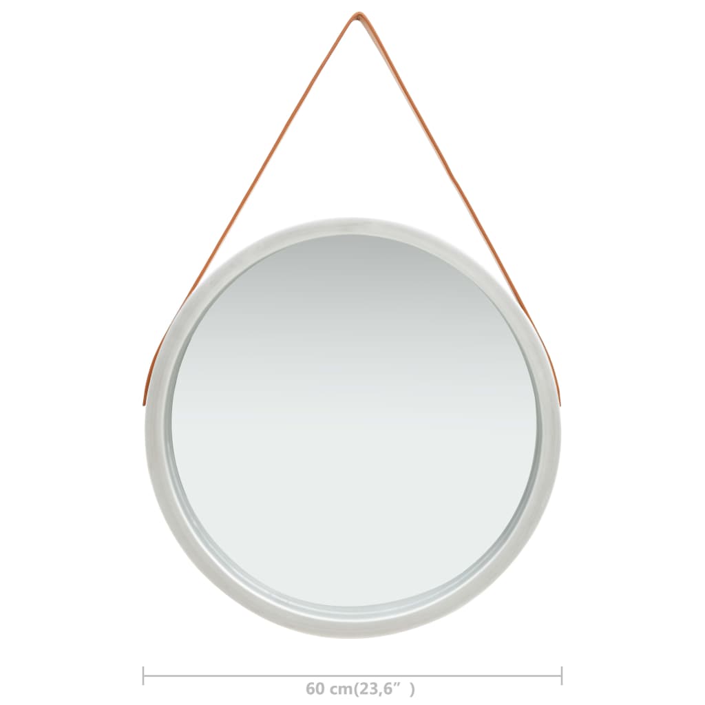 8720286009888_g_en_hd_5 vidaXL Wall Mirror with Strap 60 cm Silver - Image 6