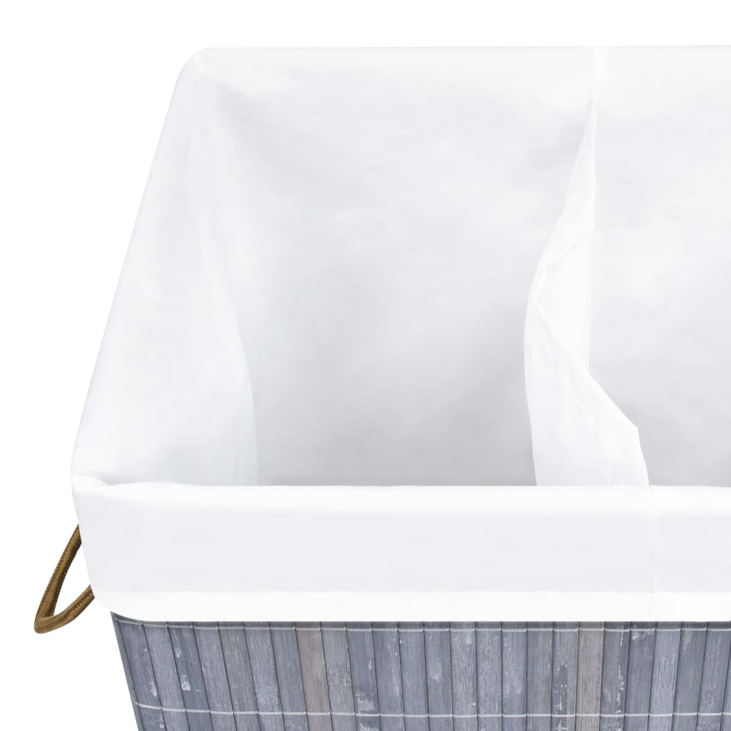 8720286010624_g_en_hd_5 vidaXL Bamboo Laundry Basket with 2 Sections Grey 72 L - Image 6