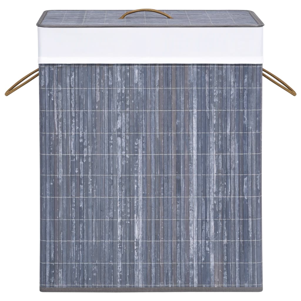 8720286010631_g_en_hd_3 vidaXL Bamboo Laundry Basket with 2 Sections Grey 100 L - Image 4