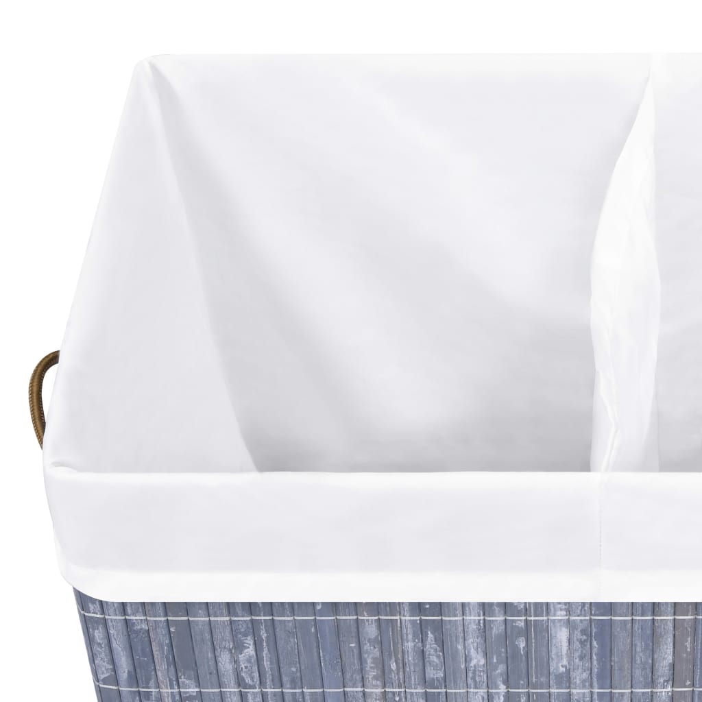 8720286010631_g_en_hd_6 vidaXL Bamboo Laundry Basket with 2 Sections Grey 100 L - Image 7