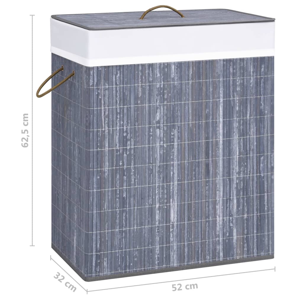 8720286010631_g_en_hd_8 vidaXL Bamboo Laundry Basket with 2 Sections Grey 100 L - Image 9