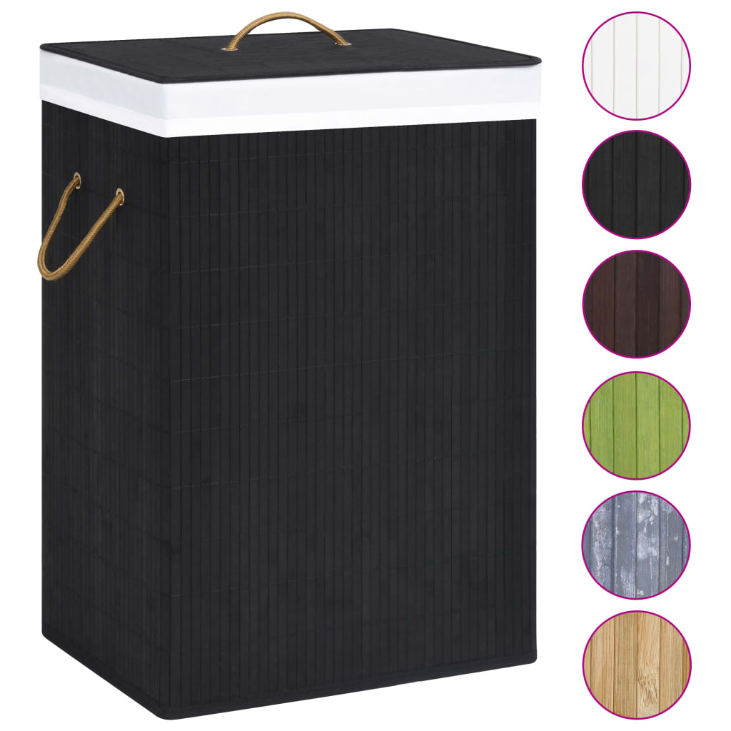 8720286010662_g_en_hd_1 vidaXL Bamboo Laundry Basket with 2 Sections Black 72 L - Image 2