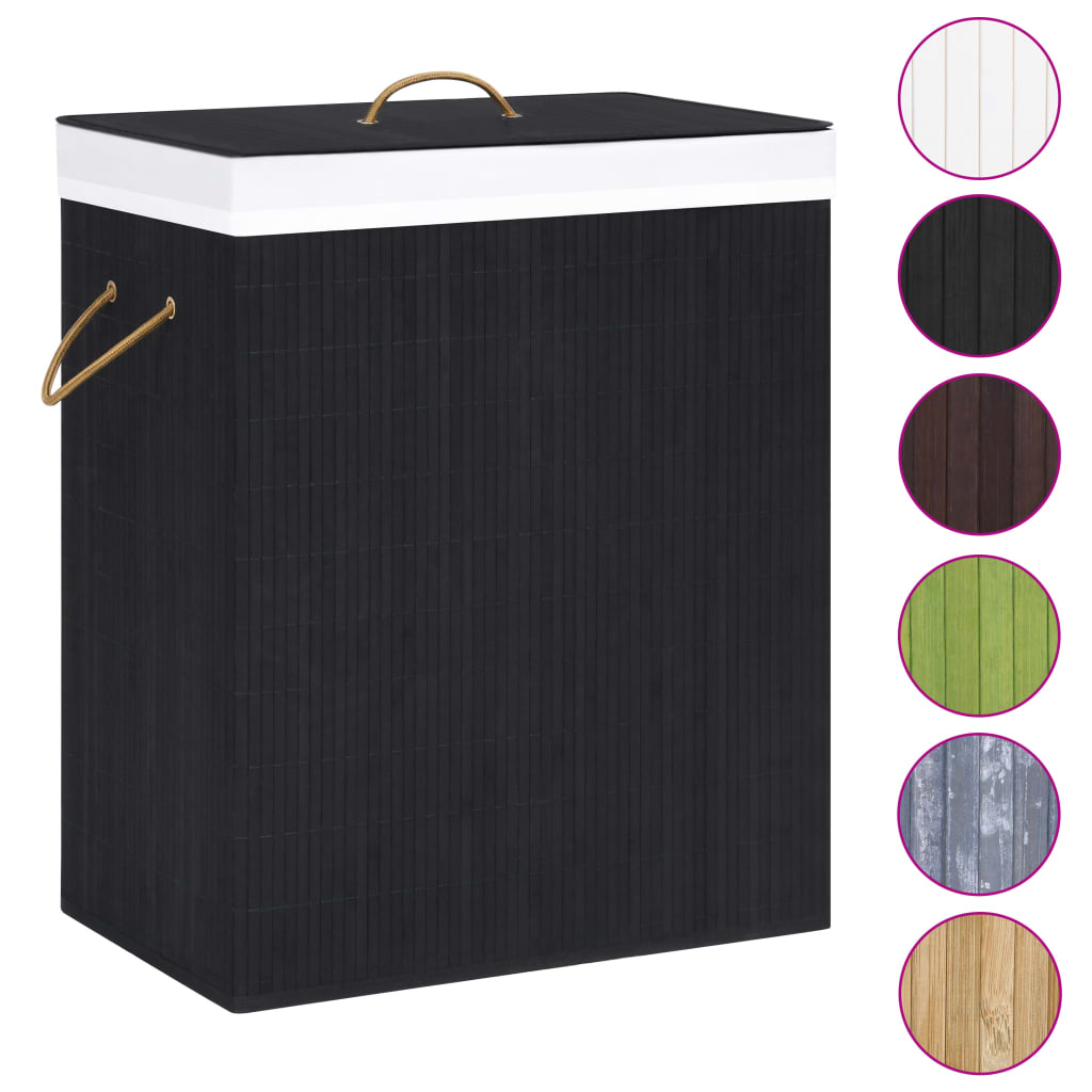 8720286010679_g_en_hd_1 vidaXL Bamboo Laundry Basket with 2 Sections Black 100 L - Image 2