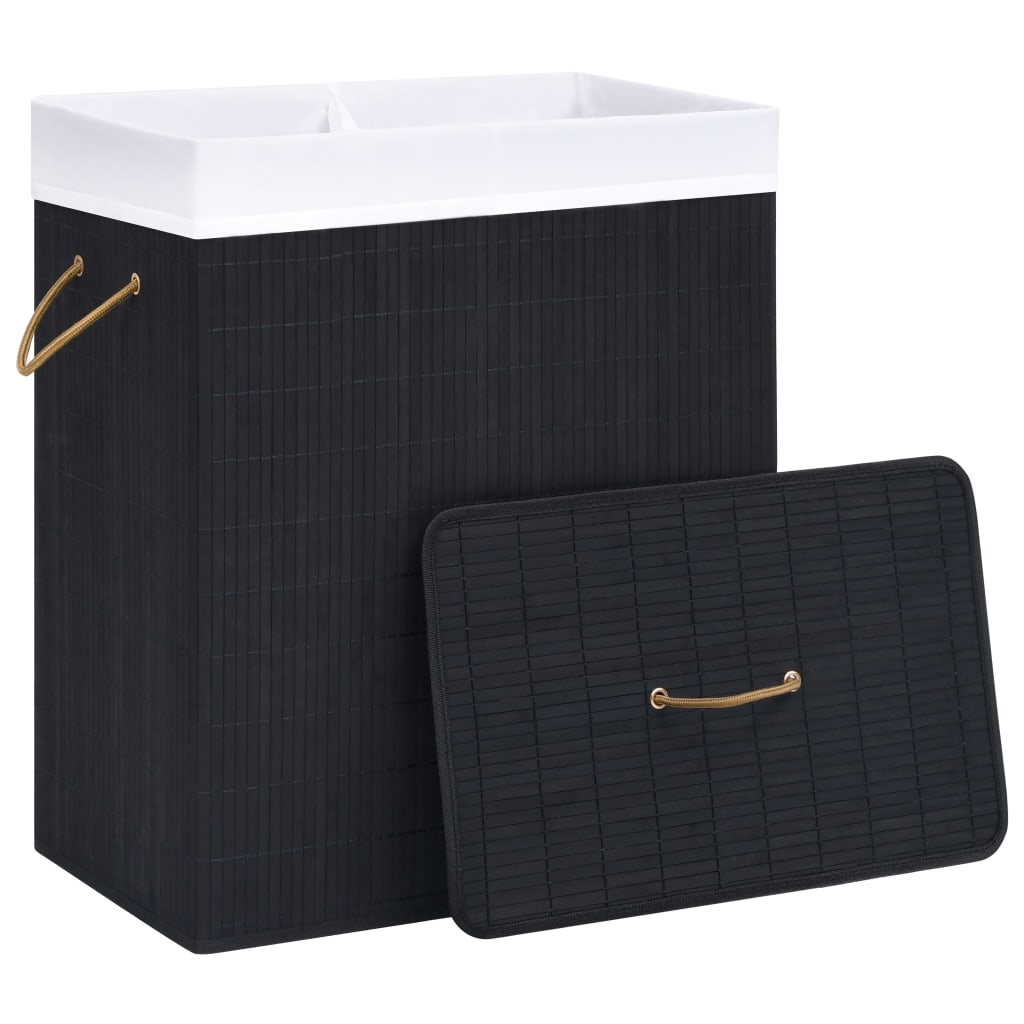 8720286010679_g_en_hd_2 vidaXL Bamboo Laundry Basket with 2 Sections Black 100 L - Image 3