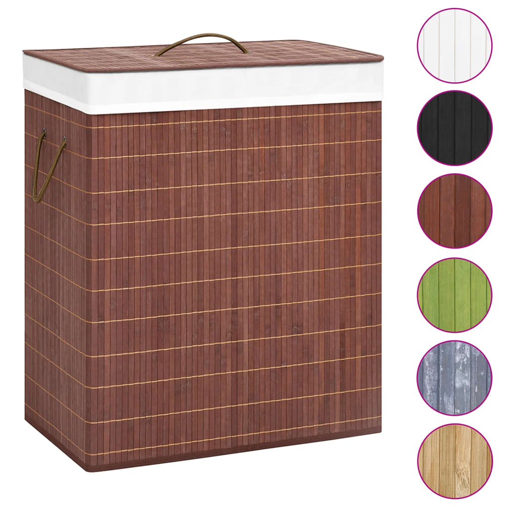 8720286010693_g_en_hd_1 vidaXL Bamboo Laundry Basket with 2 Sections Brown 100 L - Image 2