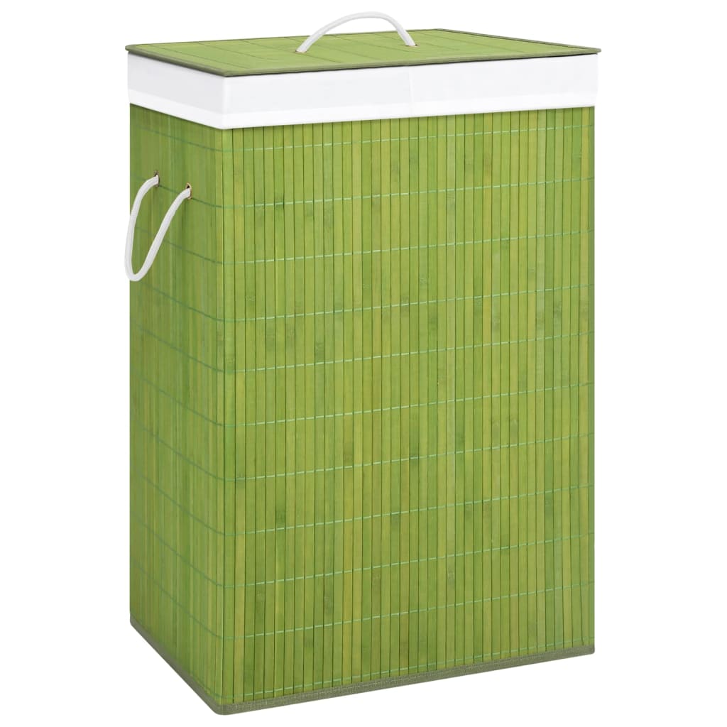 8720286010709_g_en_hd_1 vidaXL Bamboo Laundry Basket with 2 Sections Green 72 L - Image 2