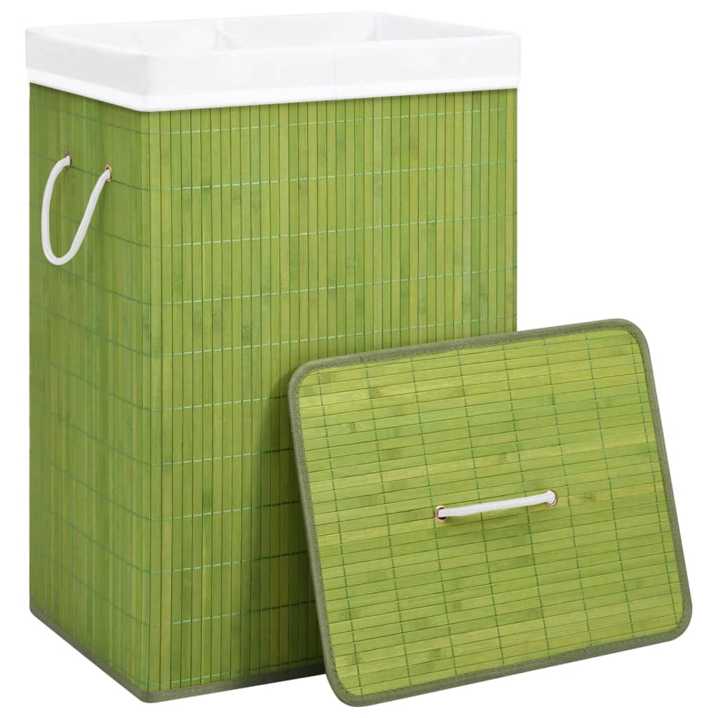 8720286010709_g_en_hd_3 vidaXL Bamboo Laundry Basket with 2 Sections Green 72 L - Image 4