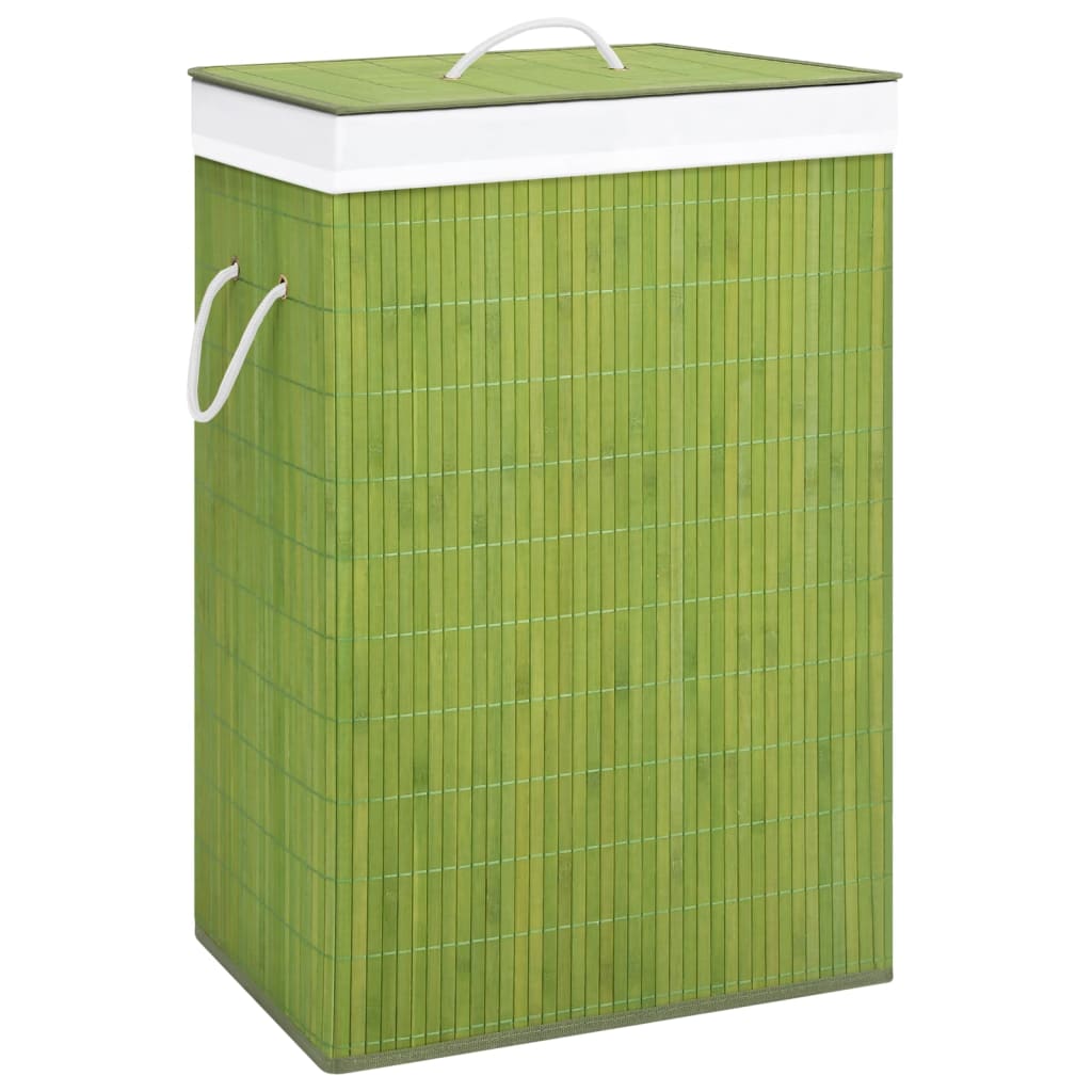 8720286010747_g_en_hd_1 vidaXL Bamboo Laundry Basket with Single Section Green - Image 2