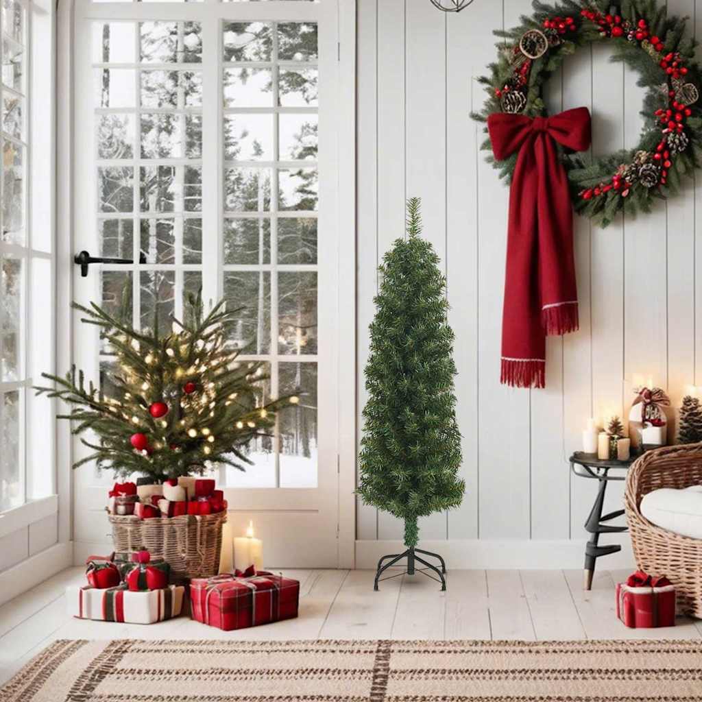8720286011485_g_en_hd_1 vidaXL Slim Artificial Christmas Tree with Stand Green 150 cm PVC - Image 2