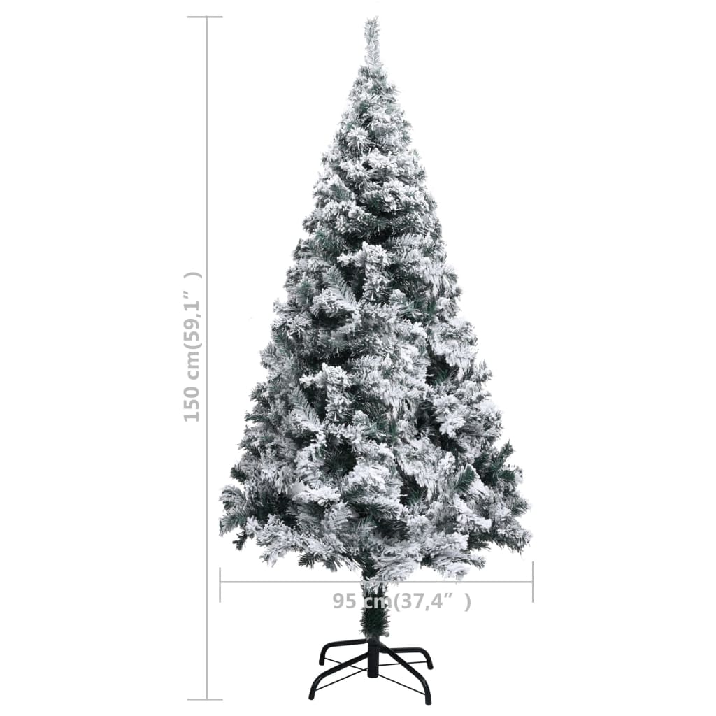 8720286011621_g_en_hd_6 vidaXL Artificial Christmas Tree with Flocked Snow Green 150 m PVC - Image 7
