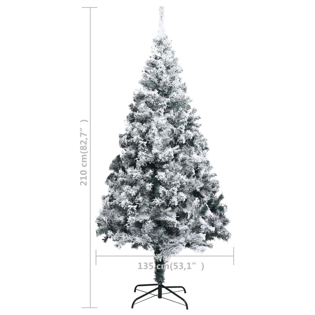 8720286011645_g_en_hd_5 vidaXL Artificial Christmas Tree with Flocked Snow Green 210 cm PVC - Image 6