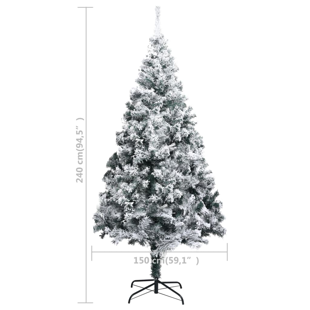 8720286011652_g_en_hd_5 vidaXL Artificial Christmas Tree with Flocked Snow Green 240 cm PVC - Image 6