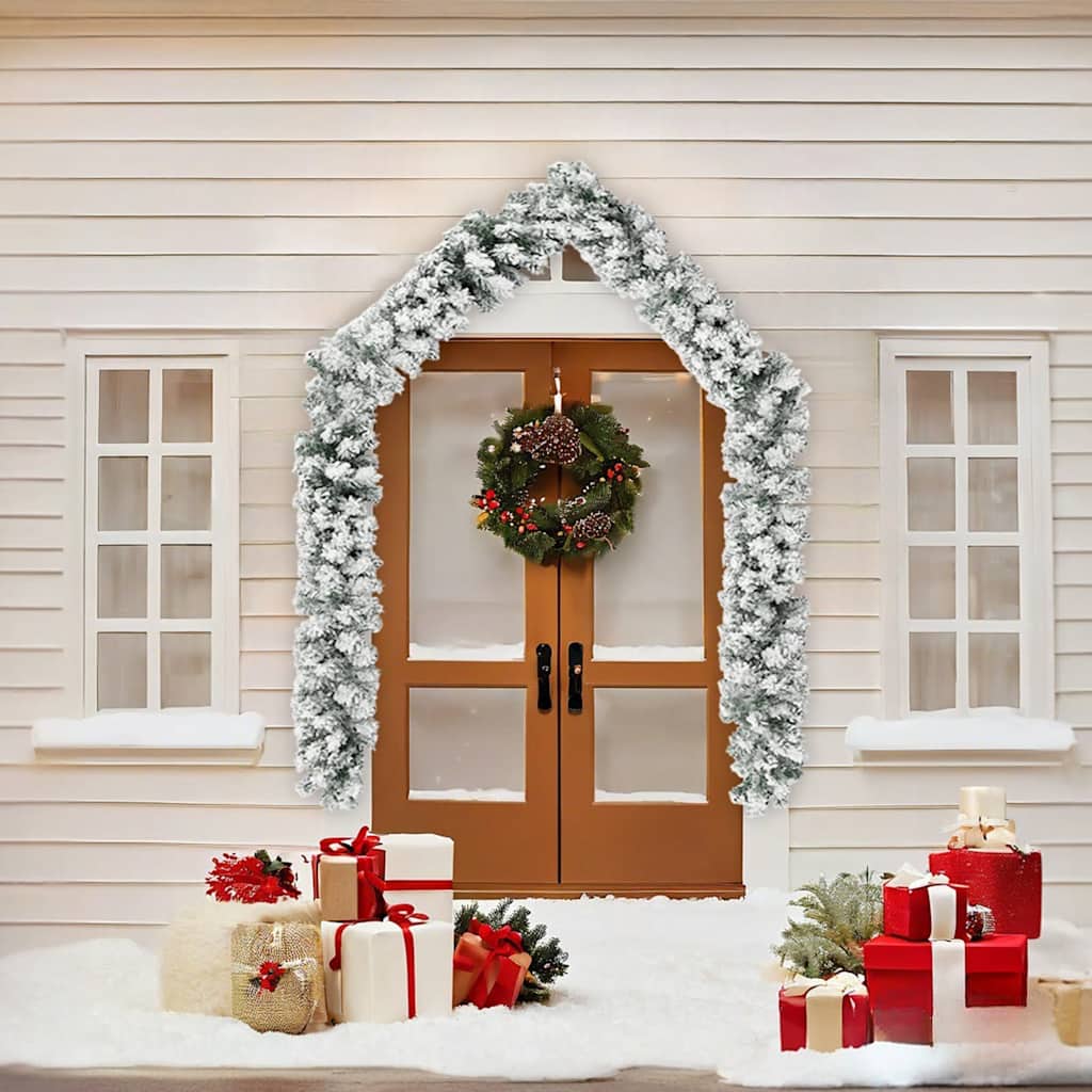 8720286011669_g_en_hd_1 vidaXL Christmas Garland with Flocked Snow Green 5 m PVC - Image 2