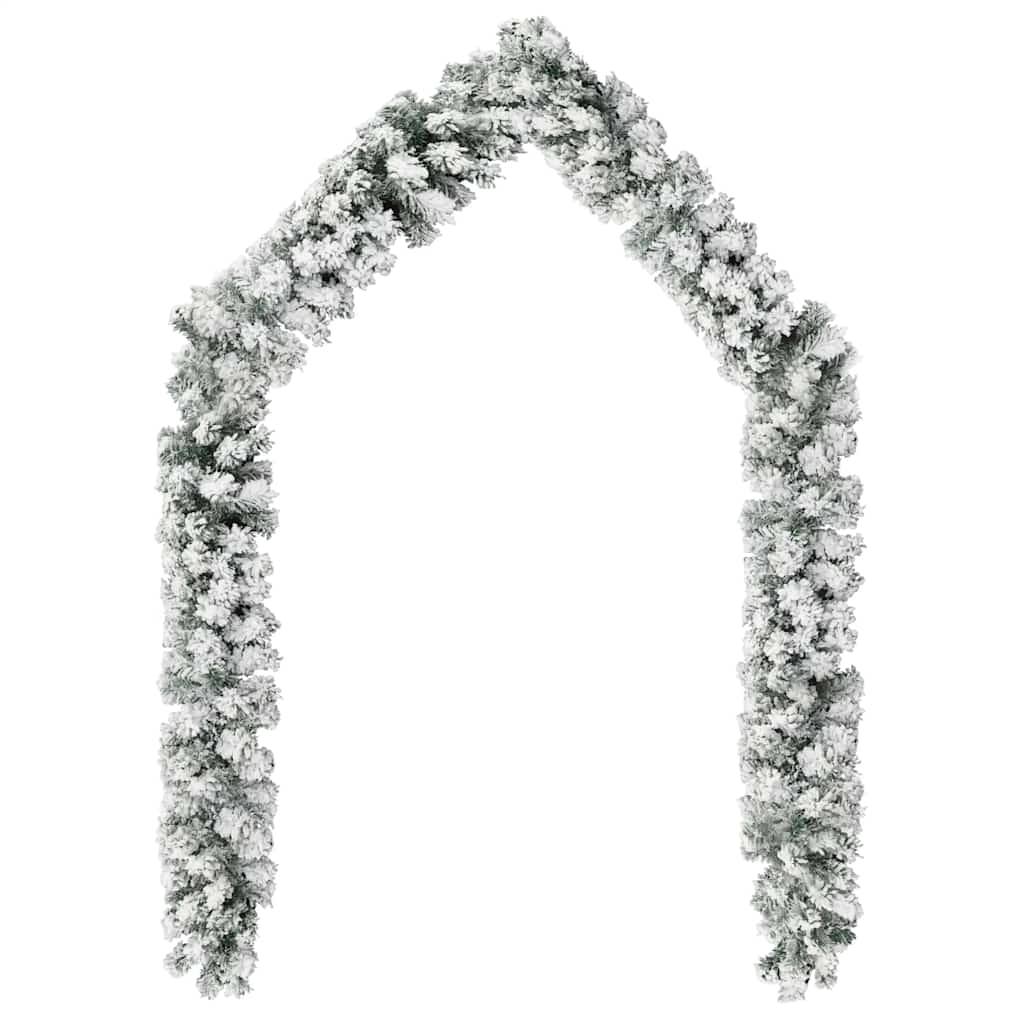 8720286011669_g_en_hd_2 vidaXL Christmas Garland with Flocked Snow Green 5 m PVC - Image 3