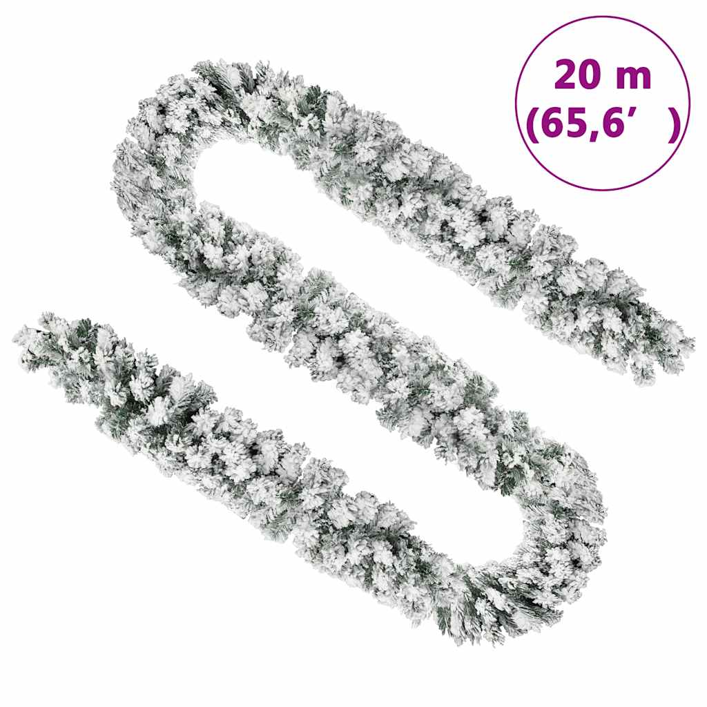 8720286011683_g_en_hd_4 vidaXL Christmas Garland with Flocked Snow Green 20 m PVC - Image 5