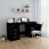 vidaXL Desk Black 140x50x76 cm Engineered Wood - Image 4