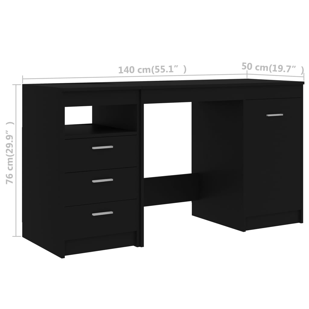 8720286014370_g_en_hd_6 vidaXL Desk Black 140x50x76 cm Engineered Wood - Image 9
