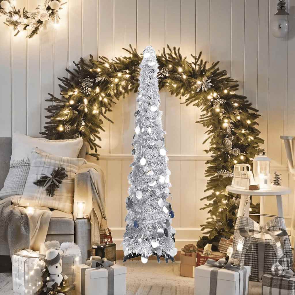 8720286014660_g_en_hd_1 vidaXL Pop-up Artificial Christmas Tree Silver 120 cm PET - Image 2