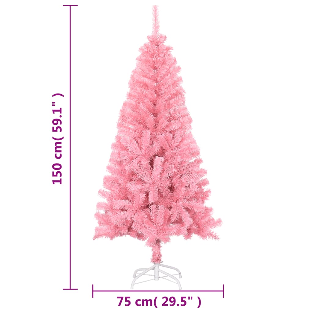 8720286014721_g_en_hd_5 vidaXL Artificial Christmas Tree with Stand Pink 150 cm PVC - Image 6