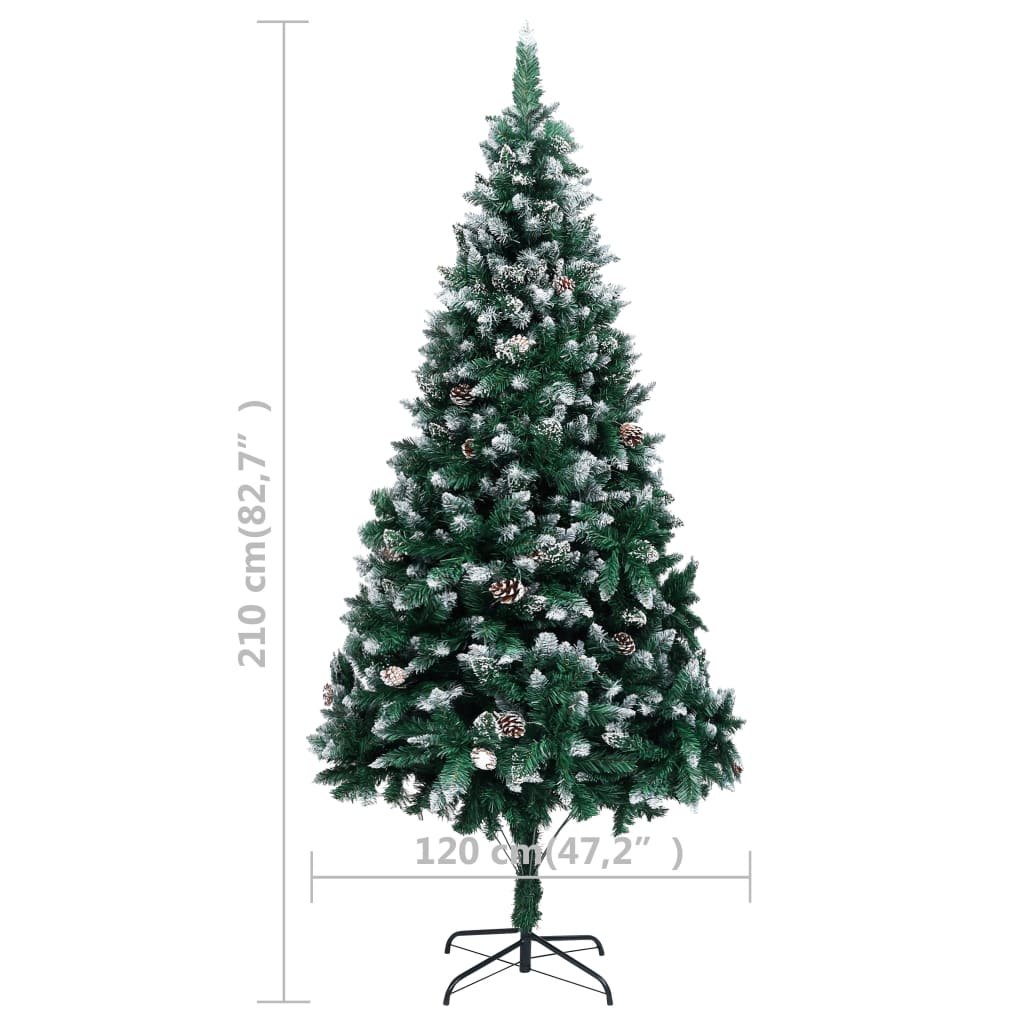 8720286014929_g_en_hd_6 vidaXL Artificial Christmas Tree with Pine Cones and White Snow 210 cm - Image 7