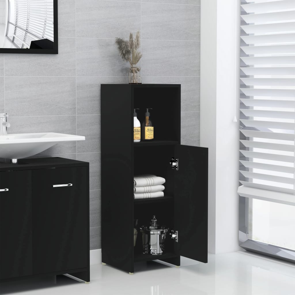 8720286015636_g_en_hd_1 vidaXL Bathroom Cabinet Black 30x30x95 cm Engineered Wood - Image 4