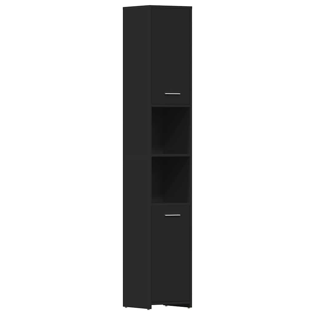 8720286015728_a_en_hd_1 vidaXL Bathroom Cabinet Black 30x30x183.5 cm Engineered Wood - Image 2