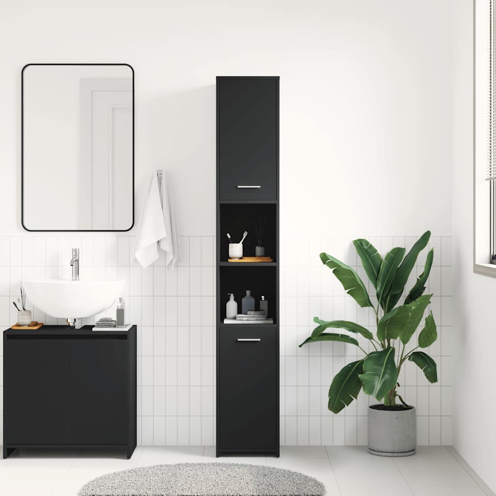 8720286015728_g_en_hd_1 vidaXL Bathroom Cabinet Black 30x30x183.5 cm Engineered Wood - Image 3