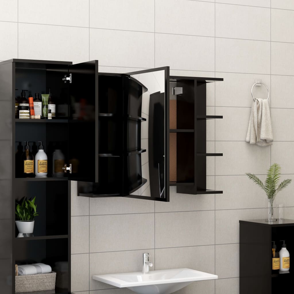 8720286015810_g_en_hd_1 vidaXL Bathroom Mirror Cabinet Black 80x20.5x64 cm Engineered Wood - Image 3