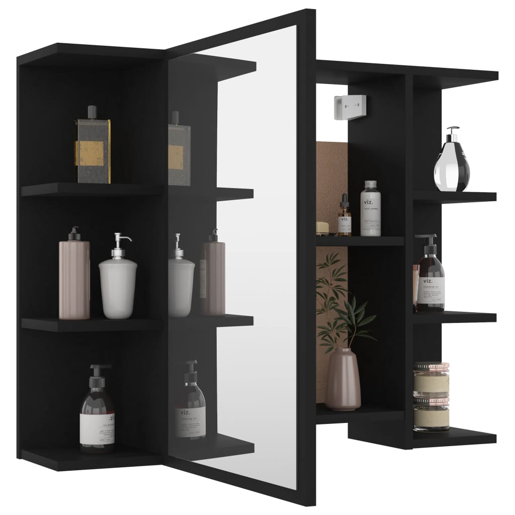 8720286015810_g_en_hd_2 vidaXL Bathroom Mirror Cabinet Black 80x20.5x64 cm Engineered Wood - Image 4