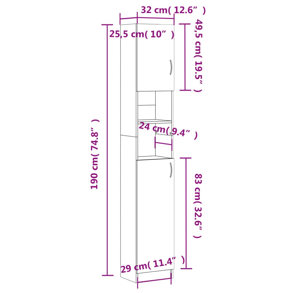 8720286016718_g_en_hd_9 vidaXL Bathroom Cabinet Black 32x25.5x190 cm Engineered Wood - Image 11