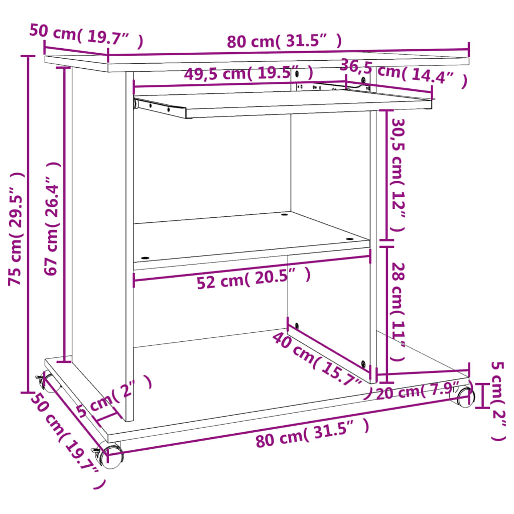 8720286016886_g_en_hd_4 vidaXL Computer Desk White 80x50x75 cm Engineered Wood - Image 6