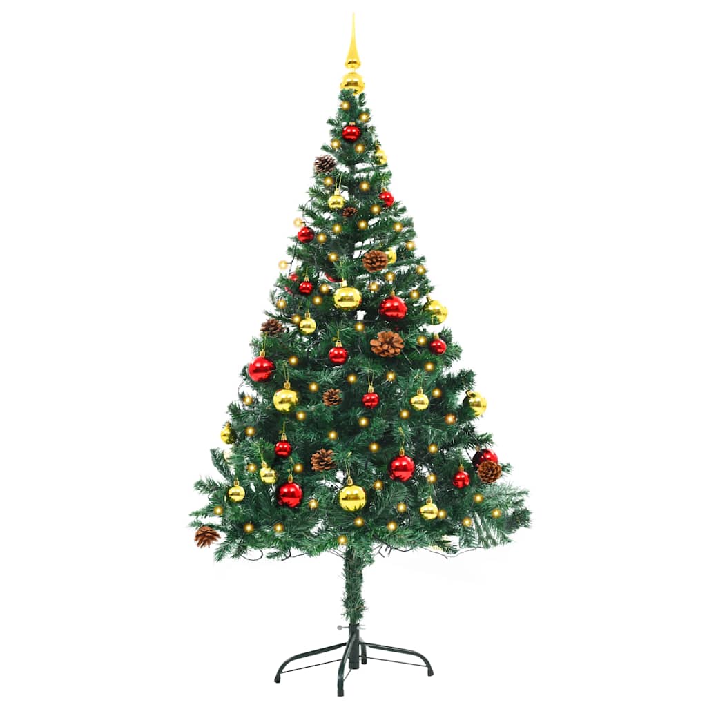 8720286017692_g_en_hd_2 vidaXL Artificial Pre-lit Christmas Tree with Baubles Green 150 cm - Image 3