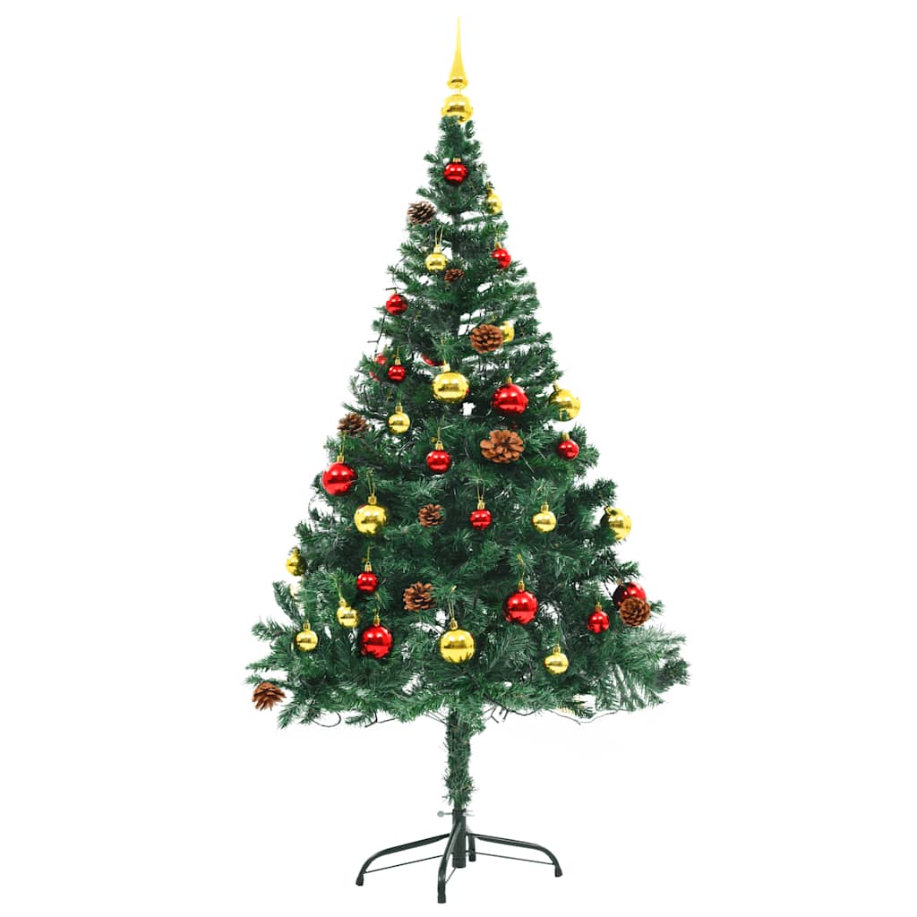 8720286017692_g_en_hd_3 vidaXL Artificial Pre-lit Christmas Tree with Baubles Green 150 cm - Image 4