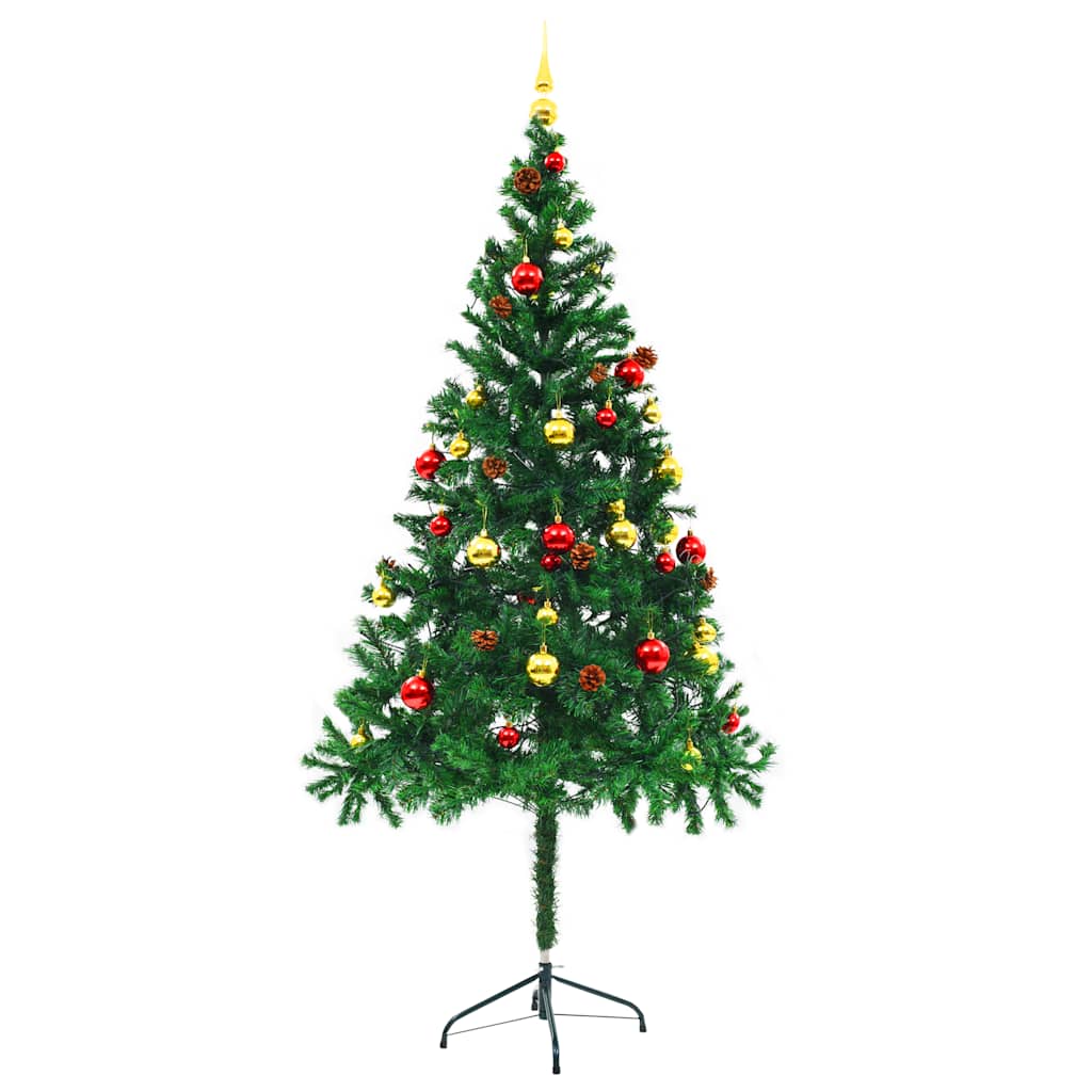 8720286017708_g_en_hd_2 vidaXL Artificial Pre-lit Christmas Tree with Baubles Green 180 cm - Image 3