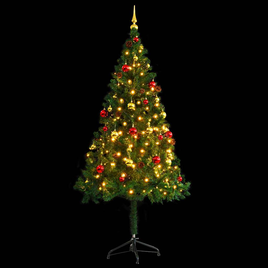 8720286017708_g_en_hd_4 vidaXL Artificial Pre-lit Christmas Tree with Baubles Green 180 cm - Image 5